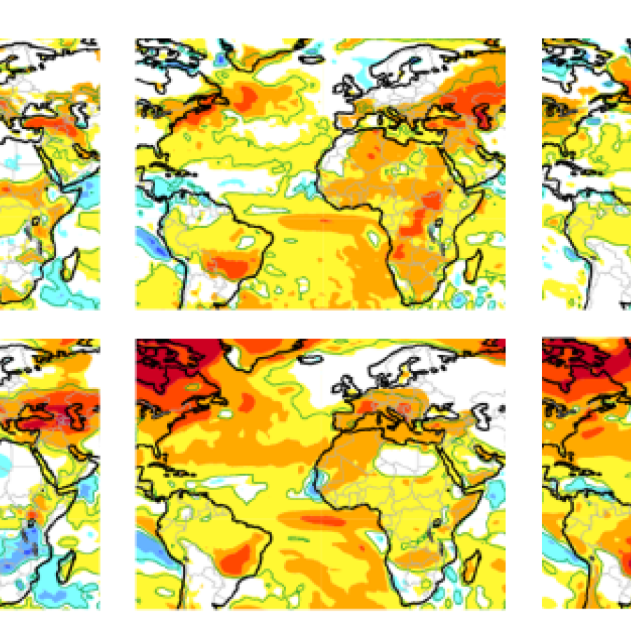 six different models in the C3S seasonal forecast multi-system